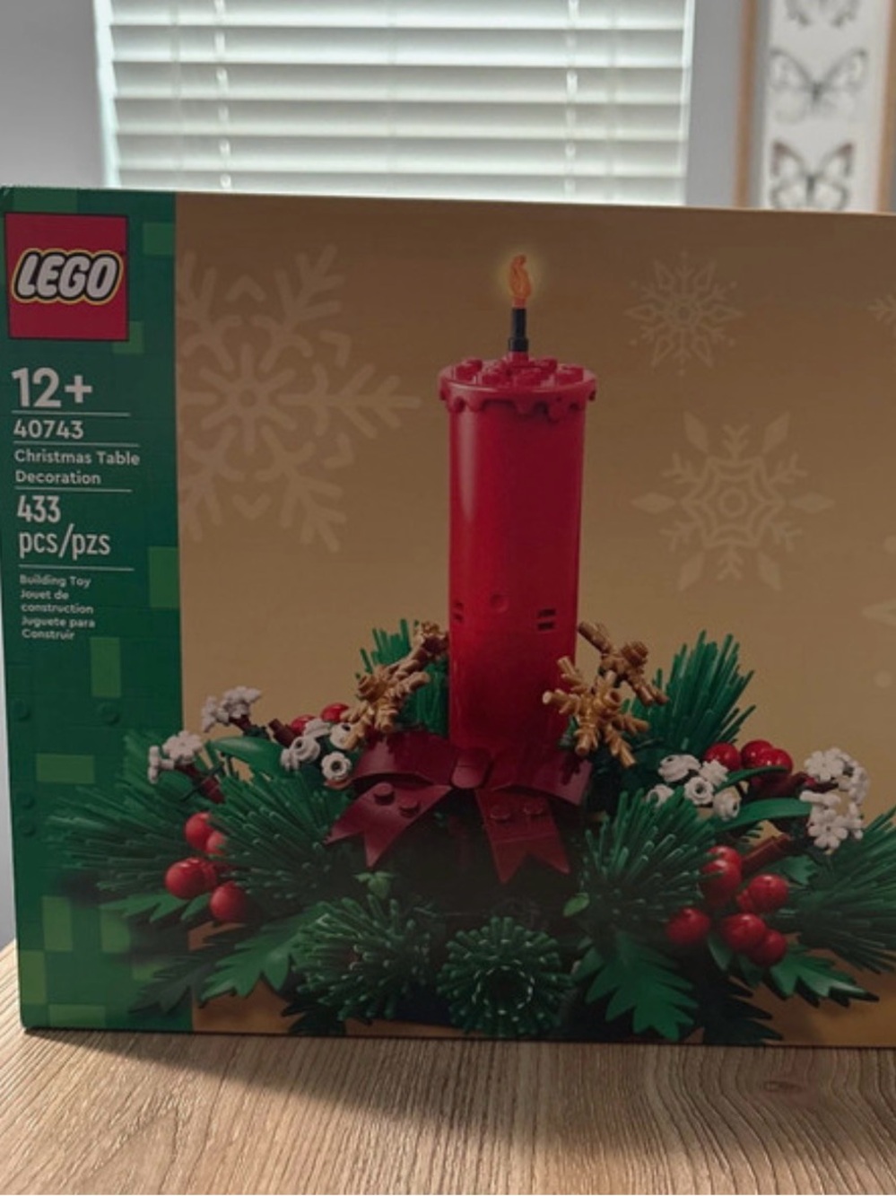 Lego Red Candle Holiday Wreath Centerpiece